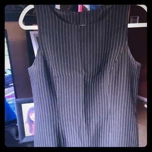 NWOT Size 16 pen-striped black Midi work dress.